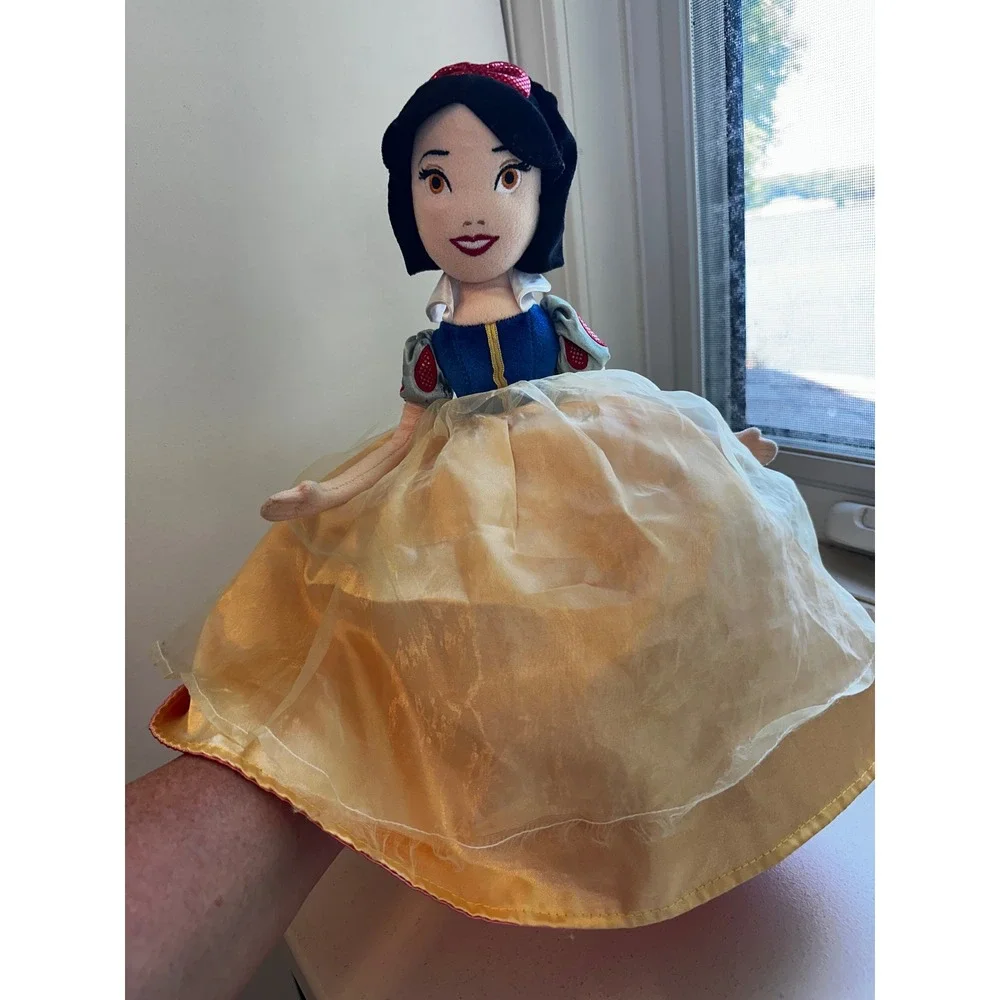 Rare Disney Princess Plush rag Doll 2 sided Aurora Sleeping Beauty Snow White